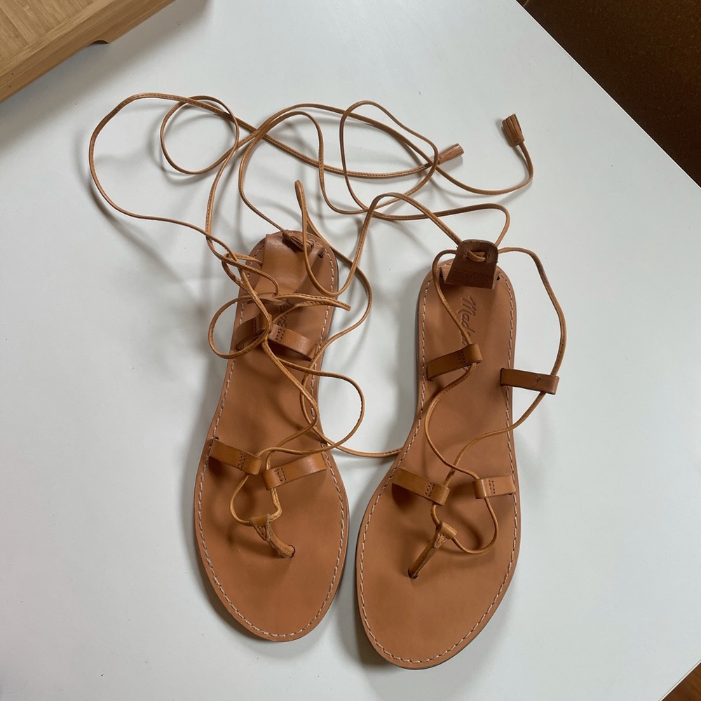 Madewell Boardwalk Lace-Up Sandal, Size 8